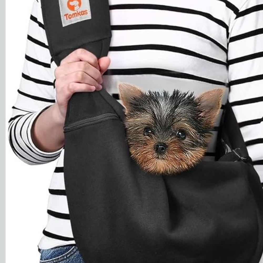 Black and White Dog Sling Bag